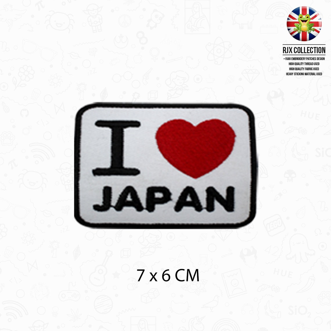 I Love Japan Patch Embroidered Iron On Patch Sew On Badge Etsy