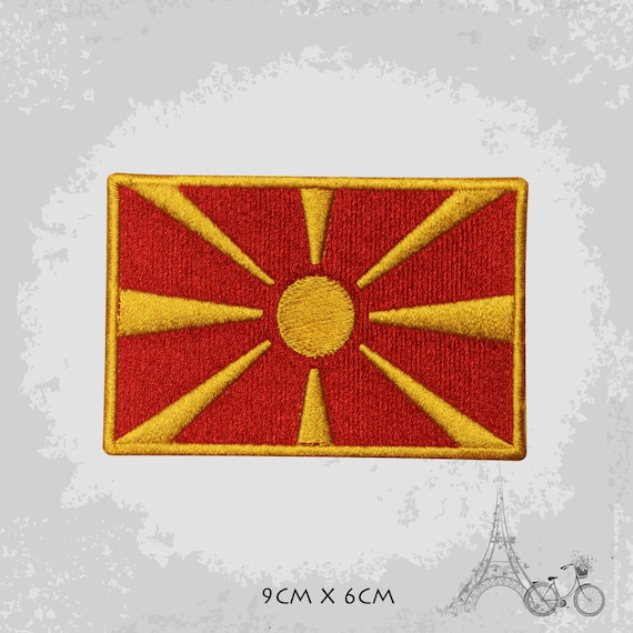 MACEDONIA National Flag Embroidered Iron on Sew on Patch Badge For Clothes 9x6CM