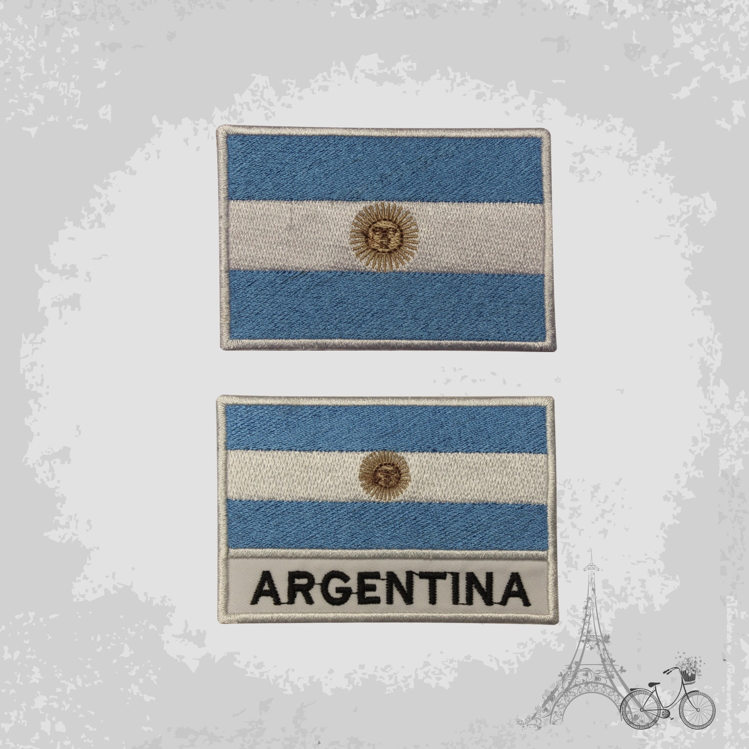ARGENTINA National Flag With Name  Embroidered Iron On Sew On Patch Badge