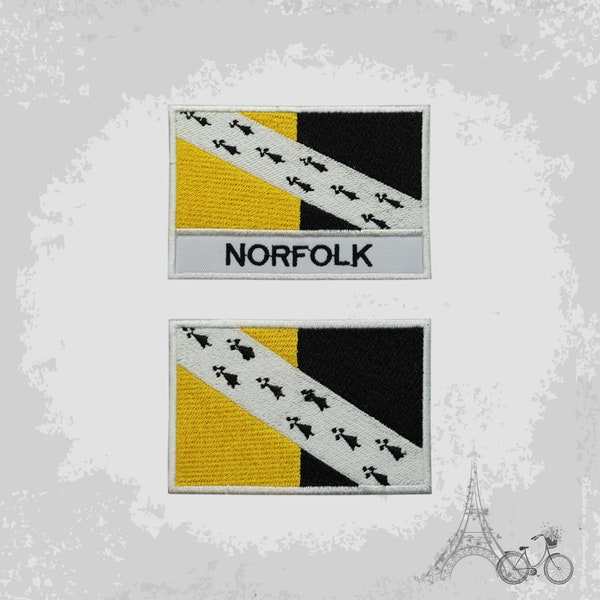 NORFOLK UK County Flag Embroidered Iron On Patch Sew On Badge Applique County Flag For Clothes Etc