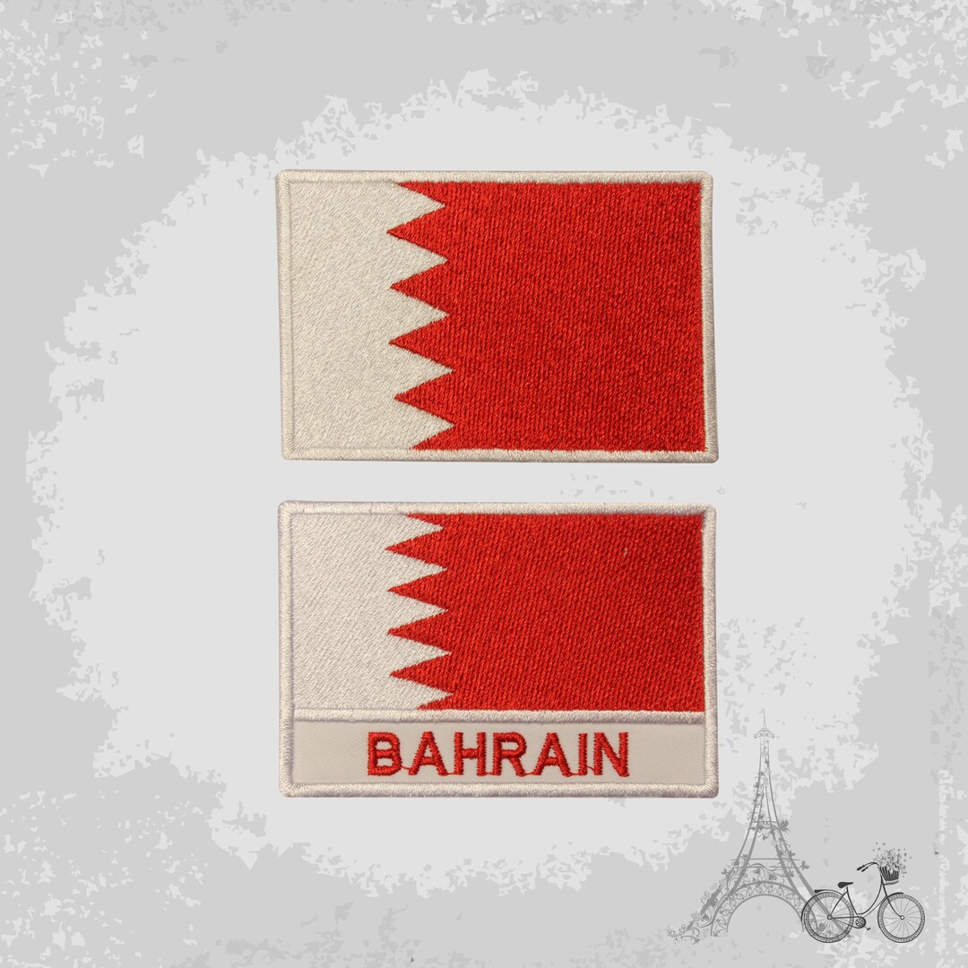 Bahrain National Flag Embroidered Iron on Patch Sew on Badge Applique Country National Flag