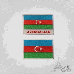 Azerbaijan National Flag Embroidered Iron On Patch Sew On Badge Applique Country National Flag