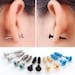 Screw stud earrings, black stud earrings, black studs, black earrings, statement studs, men studs, surgical steel studs, gold studs 