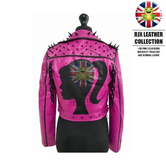 muguet ミュゲ heart pocket leather jacket Ladies GHOUL Doll Jacket Studded Leather Jacket Punk Girl