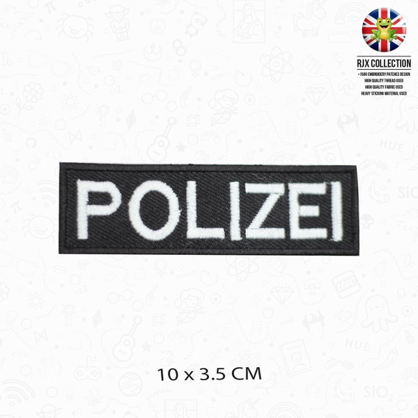 POLIZEI Words Slogan Patch Embroidered Iron On Patch Sew On Badge Applique For T Shirts