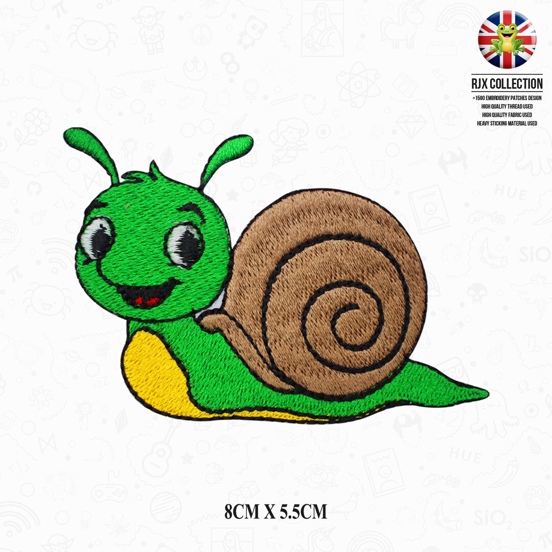 Cute Happy Snail Disney Cartoon Patch Embroidered Iron on Patch Sew on