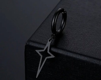 Simple Men Earrings Cross Dangle Earrings for Men Women Minimalist Stainless Steel Drop Small Hoop Metal Ear Jewelry