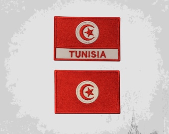 Tunisia National Flag Embroidered Iron On Patch Sew On Badge Applique Country National Flag