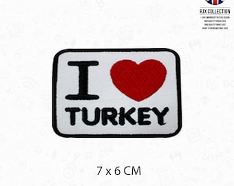 Ik hou van Turkije Patch geborduurd ijzer op patch naaien op badge applique voor T-shirts