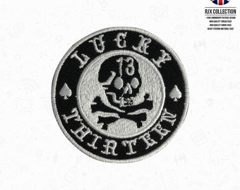 Lucky 13 Circle Patch Embroidered Iron On Patch Sew On Badge Applique For T Shirts
