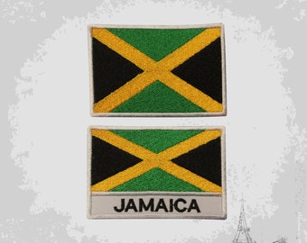 JAMAICA SIDEKICK WORD COUNTRY FLAG IRON-ON PATCH CREST BADGE 1.5 X 4.5 IN - Foto 5