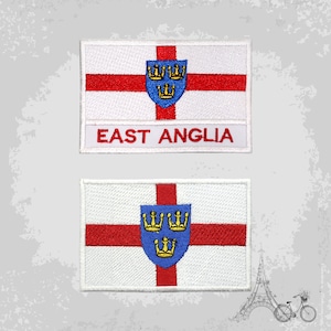 EAST ANGLIA UK County Flag Embroidered Iron On Patch Sew On Badge Applique County Flag For Clothes Etc