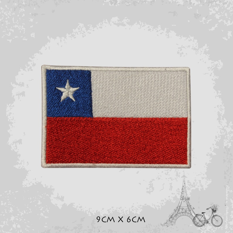 Chile National Flag Embroidered Iron On Patch Sew On Badge Applique Country National Flag