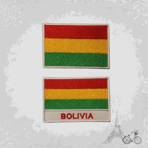 Bandeira nacional da Bolívia bordada em ferro em remendo costurado em emblema aplique bandeira nacional do país