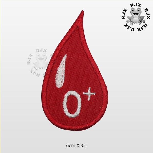 O Positieve Bloeddruppel Patch geborduurd ijzer op patch naaien badge applique