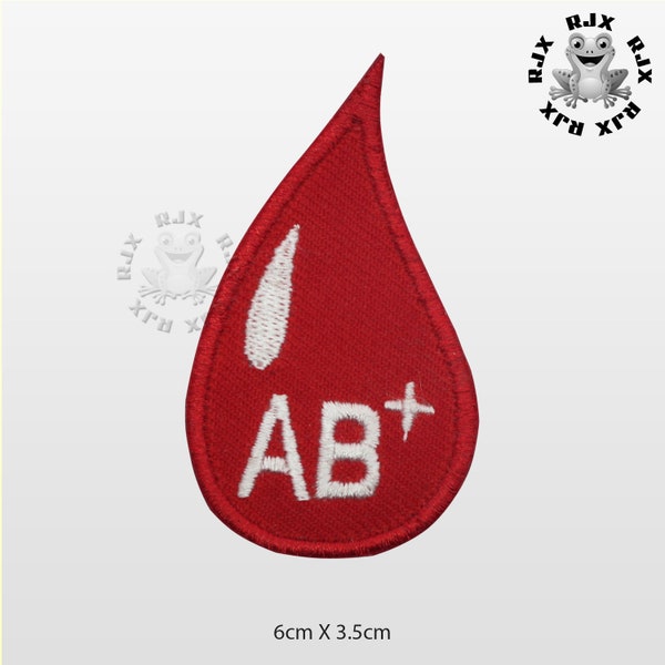 AB Positive Blood Drop Patch Embroidered Iron On Patch Sew On Badge Applique