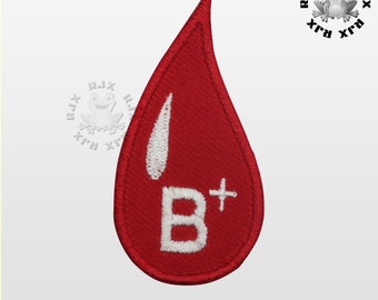 B positive Blood Drop Patch Embroidered Iron On Patch Sew On Badge Applique