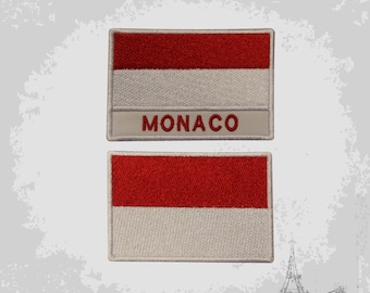 Monaco National Flag Embroidered Iron On Patch Sew On Badge Applique Country National Flag