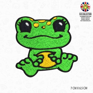 Cute Frog Cartoon Patch Embroidered Iron On Patch Sew On Badge Applique For T Shirts