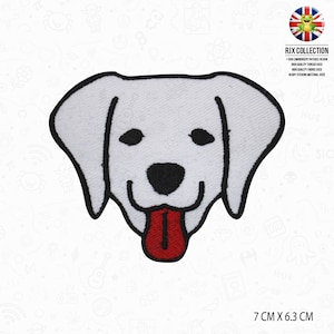 Cute Dog Face Cartoon Patch Embroidered Iron On Patch Sew On Badge Applique For T Shirts