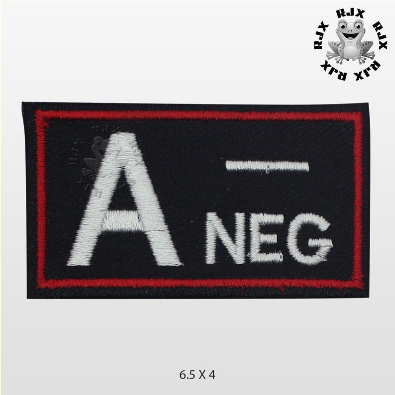 A Negative Blood Group square Patch Embroidered Iron On Patch Sew On Badge Applique