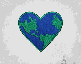 Earth Heart World Trending Embroidered Iron On Patch Sew On Badge Applique