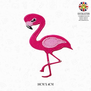 Cute Flamingo Pink Cartoon Patch Embroidered Iron On Patch Sew On Badge Applique For T Shirts