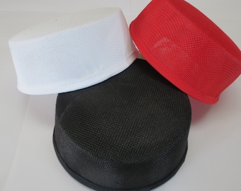 Black Red White Small Pillbox Hat Base for Dance Costumes