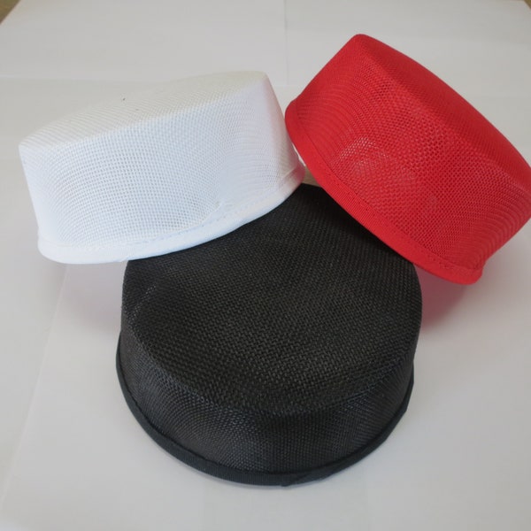 Black Red White Small Pillbox Hat Base for Dance Costumes