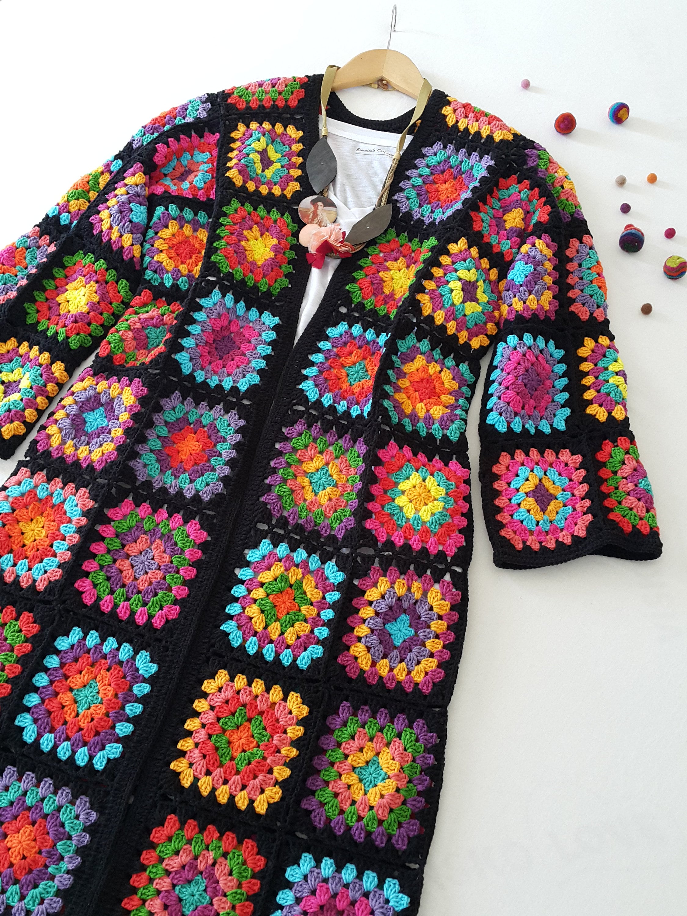 Granny Square Crochet Cardigan Patchwork Jacket Afghan Coat - Etsy
