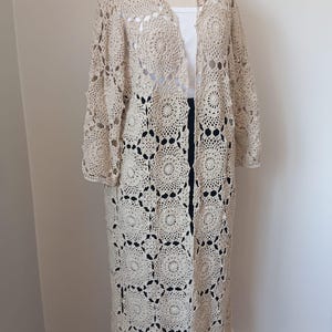 raw cotton handmade cardigan, lace cardigan, crochet cardigan