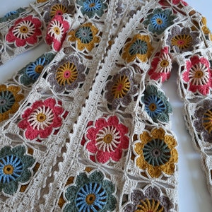 Granny Square Crochet Cardigan Patchwork Jacket Afghan Coat - Etsy