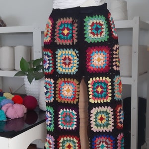 Crochet Granny Square Pants, Boho Hippie Pants, Festival Clothing, summer pants, crochet pants ,Trendy Pants.