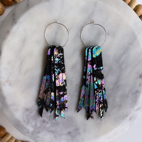 Leather Fringe Earrings