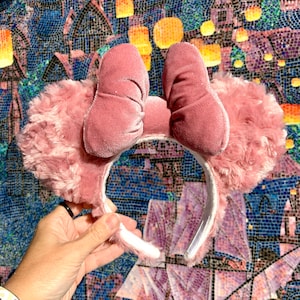 Dusty Rose Fluffy Mouse Ears