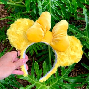 Bright Yellow Fluffy Mouse Ears