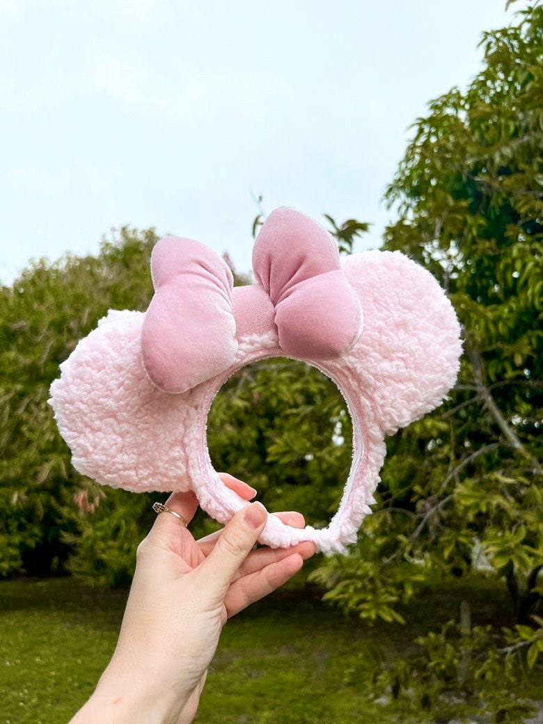 Millennial Pink Sherpa Fuzzy Mouse Ears - Etsy display picture 1