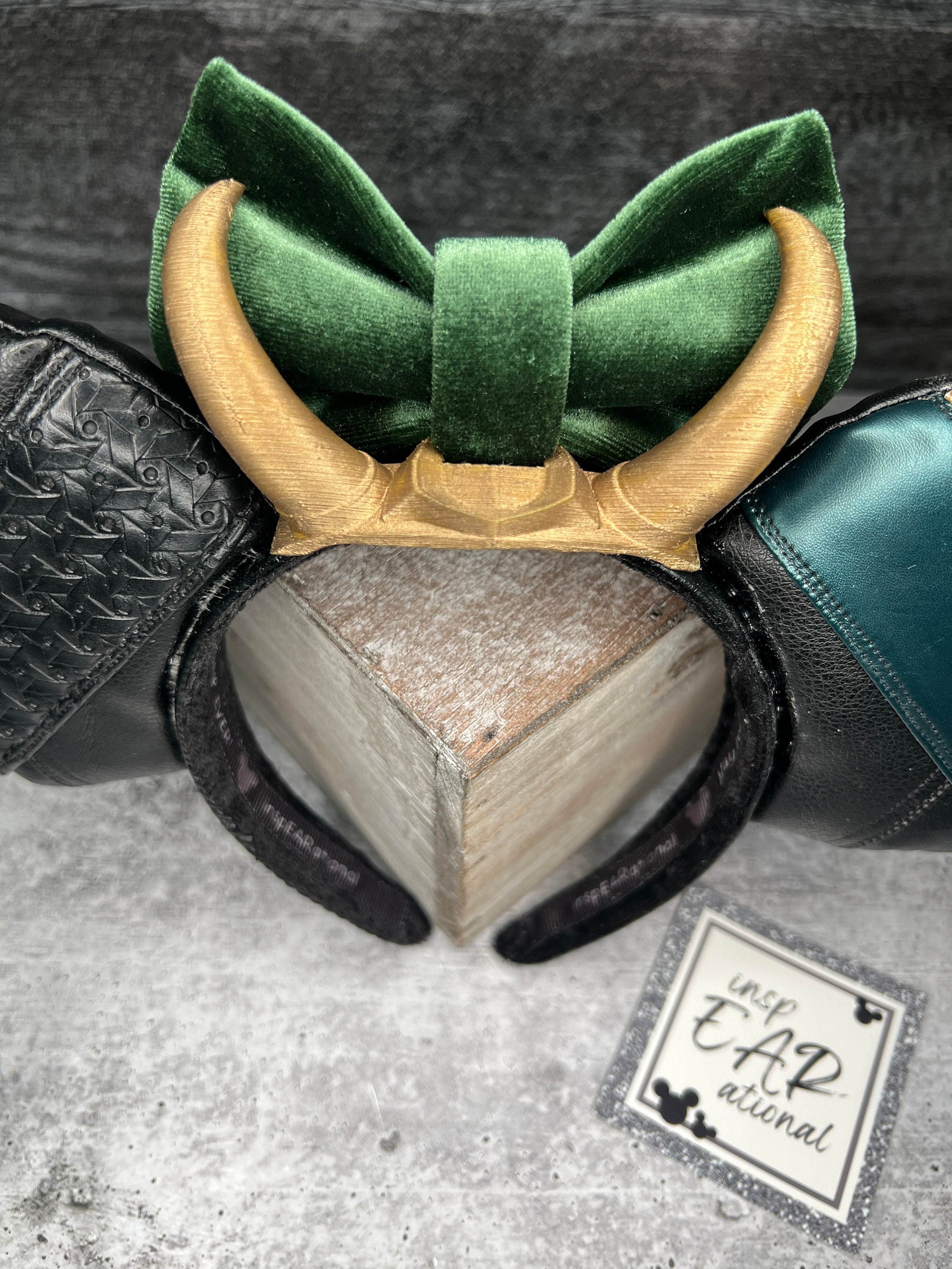 Disney Green and Gold Loki Horn Ear Headband PHOTOS: Loki Mouse Ear Headband Now Available at Walt Disney  main image 4
