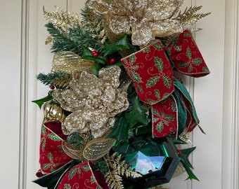 Christmas Swag, Christmas Wreath, Holiday Wreath, Front Door Wreath, Gift for Women, Elegant Wreath, Christmas Gift, Luxury Wreath