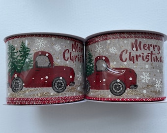 Red Truck Christmas Ribbon 2.5"x10Y