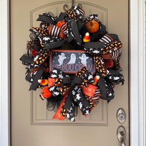 17 in. Halloween Boo Wreath Hange