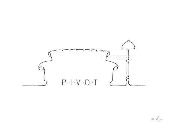 Friends Tv Show Couch And Lamp Pivot Line Illustration Etsy