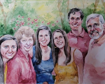 Custom watercolor portrait from your own picture, Memorable Gift