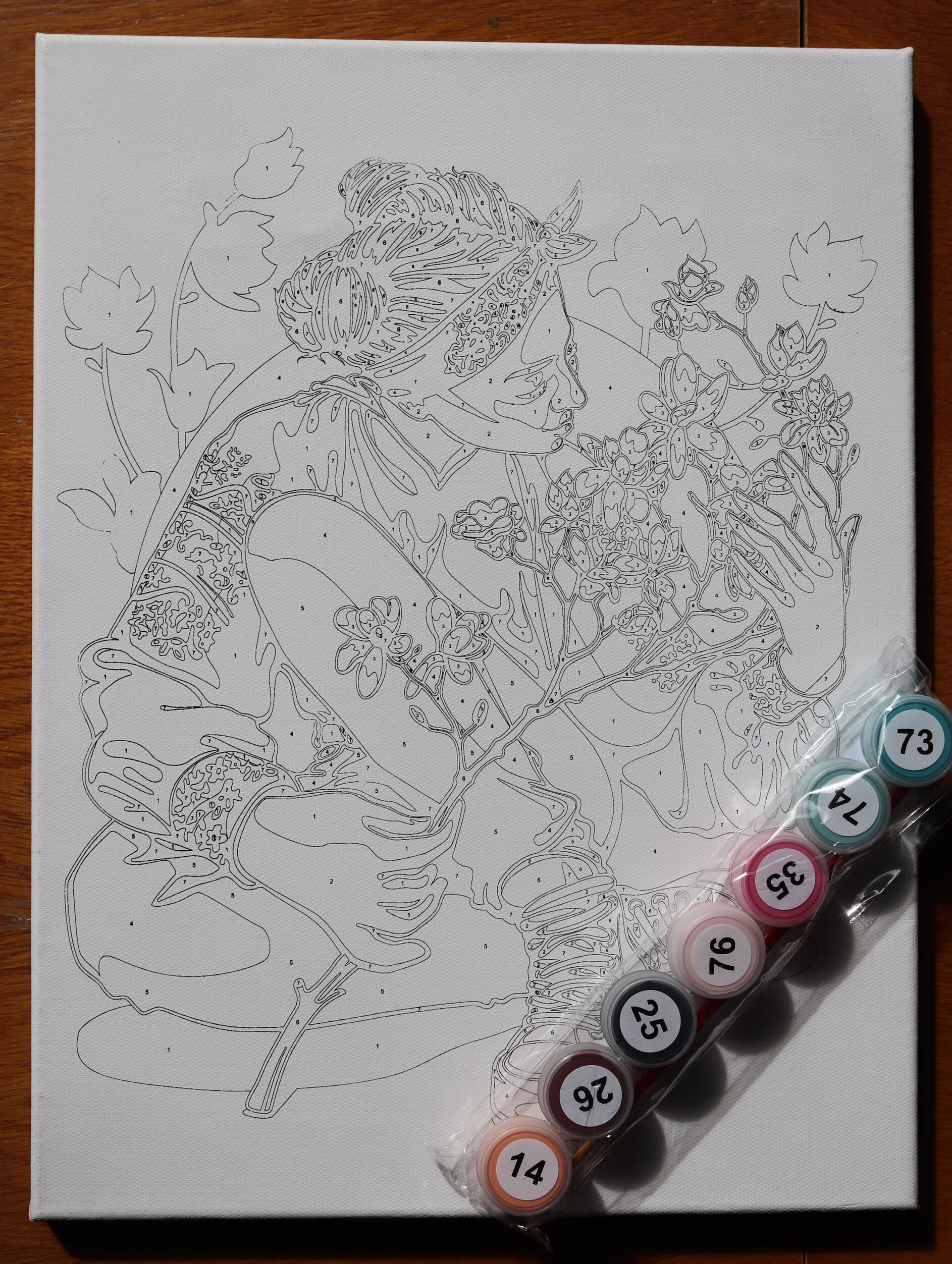 Paint by Number Kit Girl With Magnolias Painting by Numbers Etsy