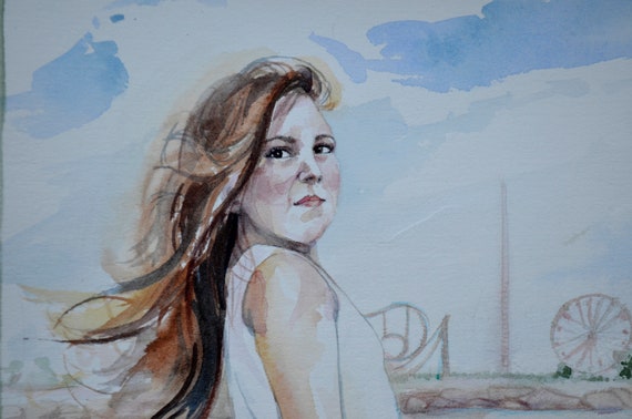 Custom watercolor portrait of one person from your own picture