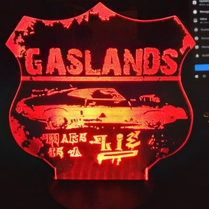 Gaslands Edge Lit Acrylic Sign