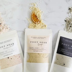 Foot Bath Soak, natural foot soak bath, foot soak pouch 4 oz, Party gift, Guest gift.