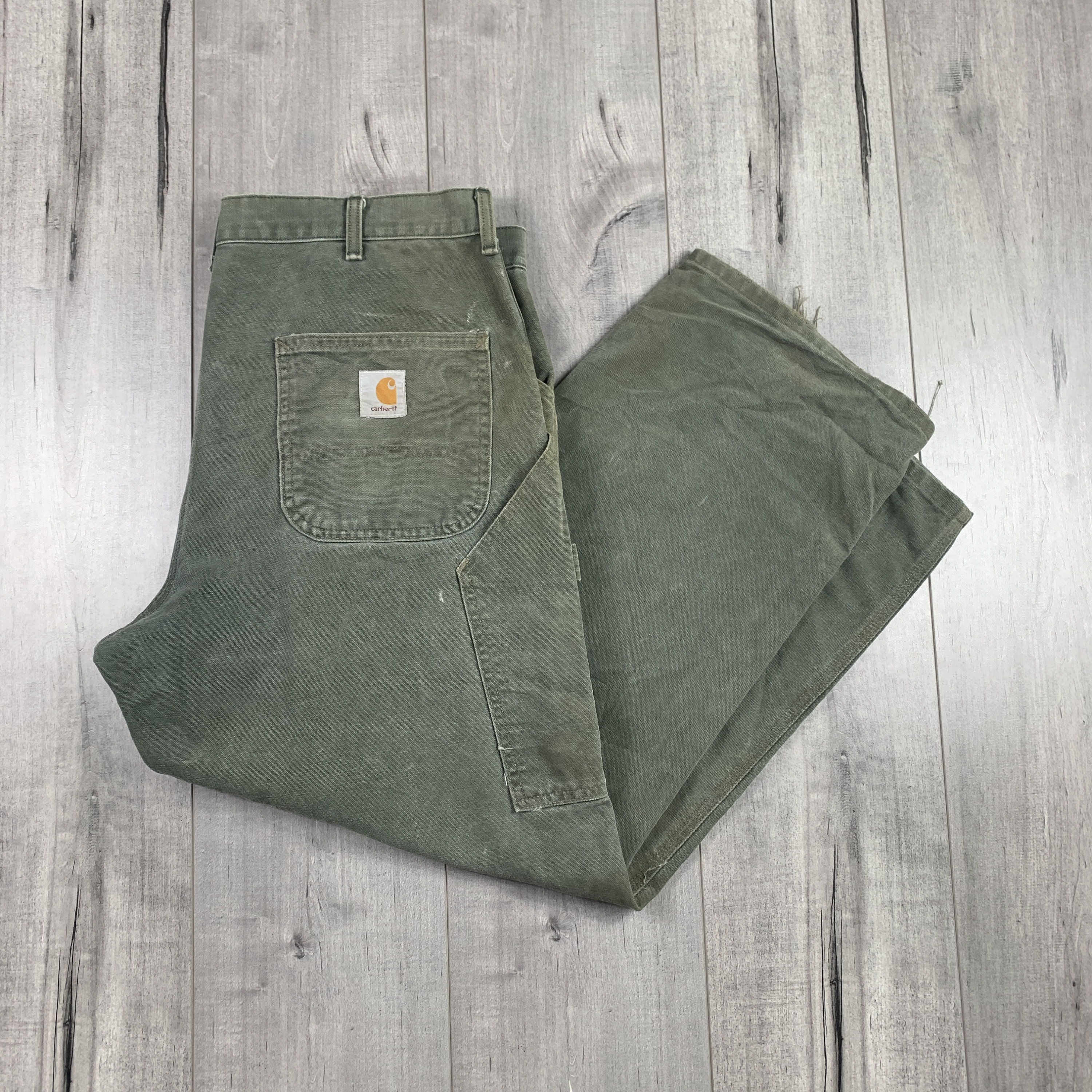 Carhartt Jeans 30 90s Workwear Carpenter Pants Olive Green Work Baggy Cargo  Straight Leg Vintage 1990s Streetwear Work Wear Small 