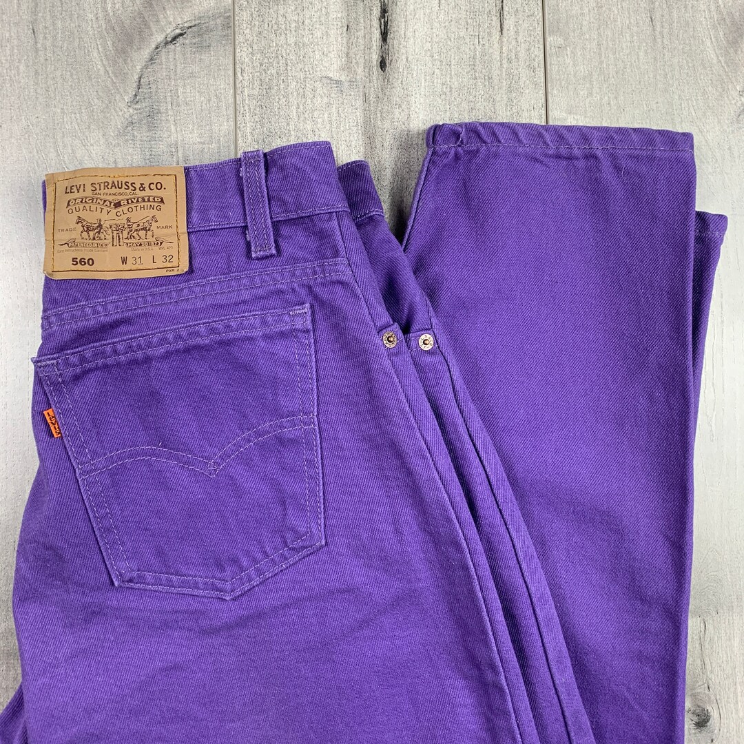 Vintage Levis 560 Orange Tab Purple Dyed Denim Jeans / Relaxed - Etsy