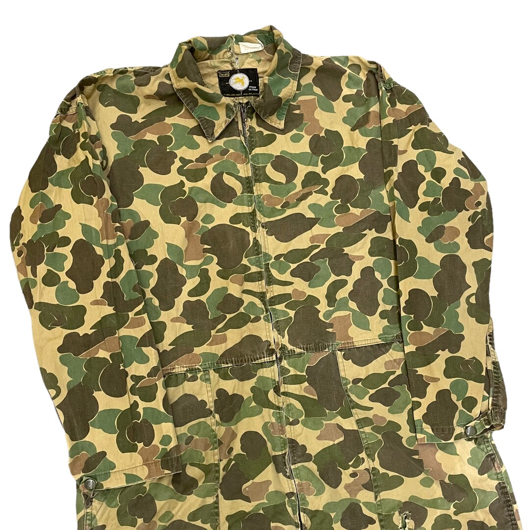 Vintage Duck Camo Hunting Coveralls / Sears Roebuck Talon Zip Etsy